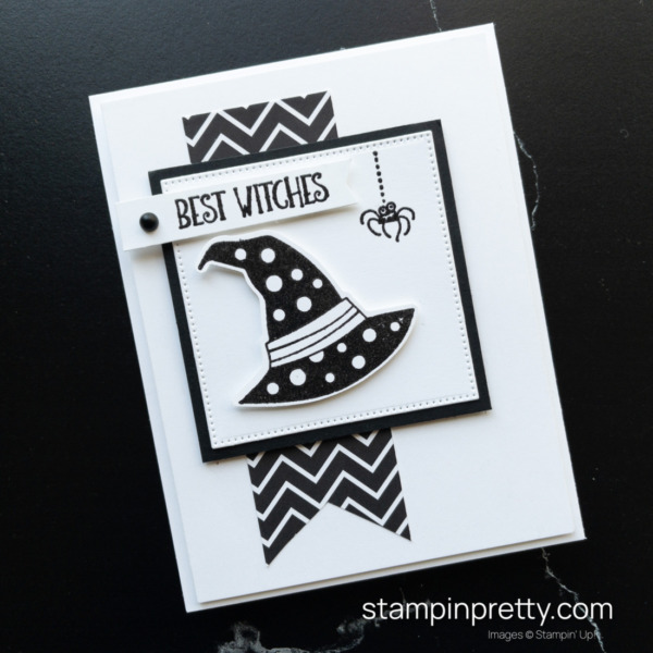 Create this Halloween card using the Bewitching Bundle and Best Witches Stamp Set by Stampin' Up! Mary Fish, Stampin' Pretty