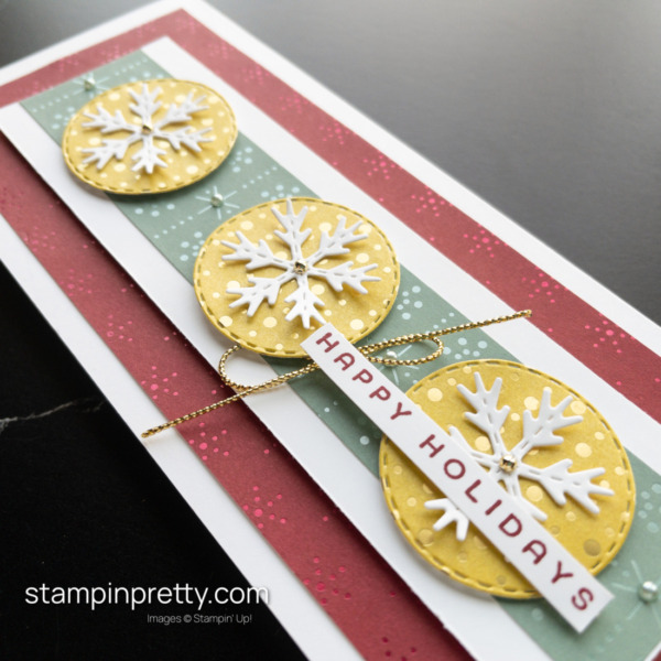 Create this Slimline Card using the Festive Foils Specialty DSP from Stampin' Up! Card by Mary Fish, Stampin' Pretty