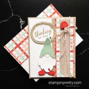 Create this Thinking of You Card using the Ringed with Nature Bundle and Gnome Dies. Card by Mary Fish, Stampin