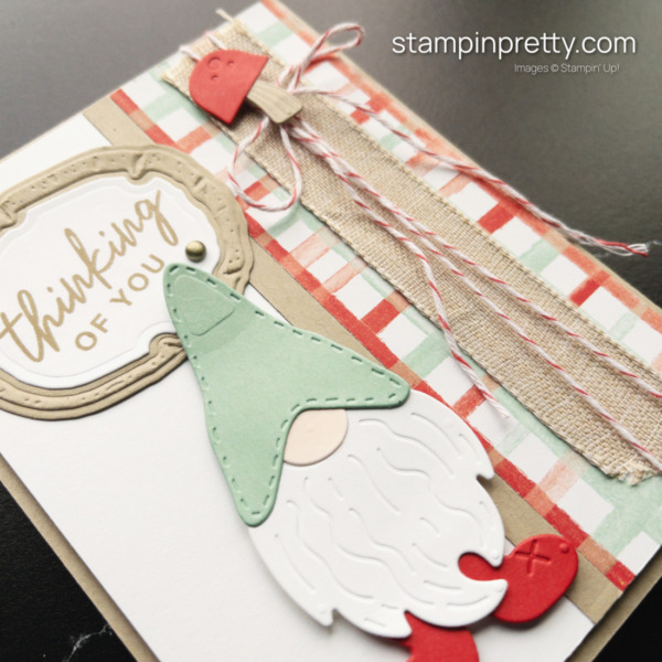 Create this adorable Thinking of You Card using the Ringed with Nature Bundle and Gnome Dies. Card by Mary Fish, Stampin' Pretty