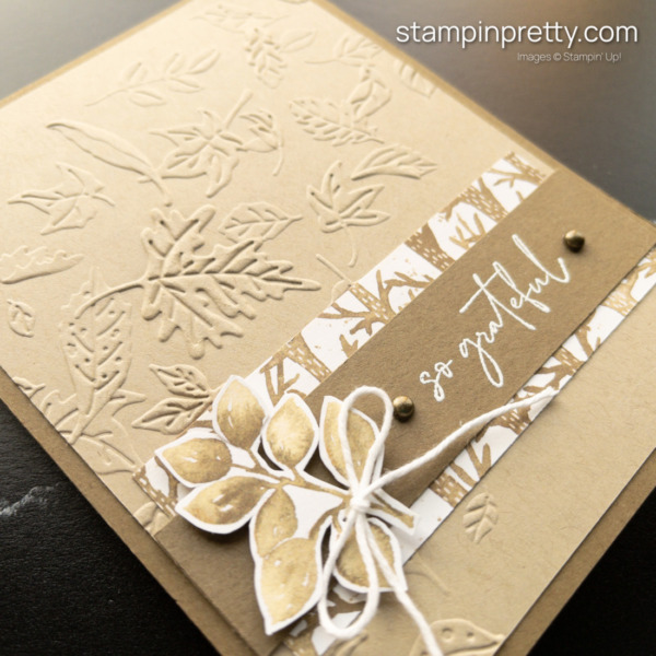 Create this card using the Soft Seedlings Stamp Set, Leaf Fall EF, and Rings of Love DSP from Stampin' Up! by Mary Fish Stampin' Pretty