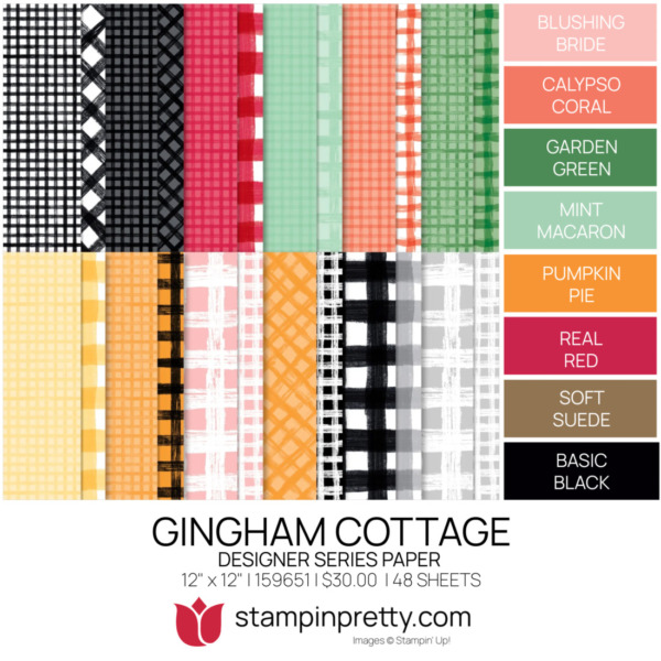 GINGHAM COTTAGE DSP Coordinating Colors 159651 Stampin' Pretty Mary Fish Shop Online 24-7