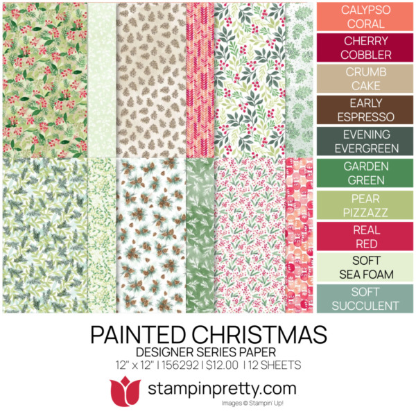 Painted Christmas DSP Coordinating Colors 156292 Stampin' Pretty Mary Fish Shop Online 24-7 t2