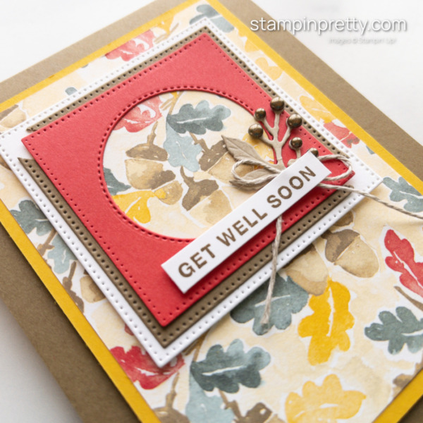 Create this Get Well Soon Fall Card using the Rings of Love DSP and Coordinating Ringing in Nature Bundle by Stampin' Up! Mary Fish, Stampin' Pretty 2