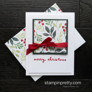 Create this simple Merry Christmas Card using the Painted Christmas Designer Series Paper and the Christmas to Remember Stamp Set - Mary Fish, Stampin' Pretty