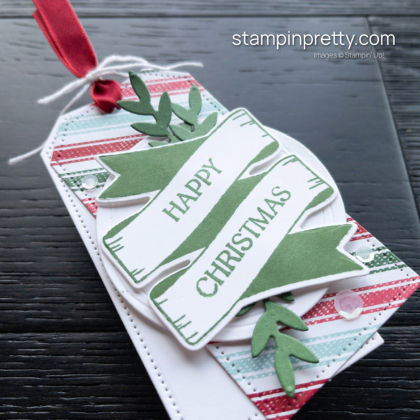 Create this Happy Christmas Tag with the Sweetest Christmas Suite from Stampin' Up! Tags by Mary Fish, Stampin' Pretty