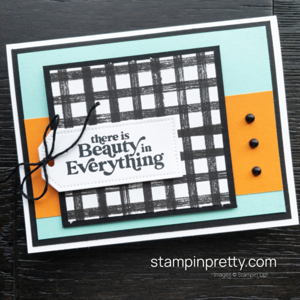 A Modern Gratitude Card using the Gingham Cottage Designer Series Paper from Stampin' Up! Card by Mary Fish, Stampin' Pretty