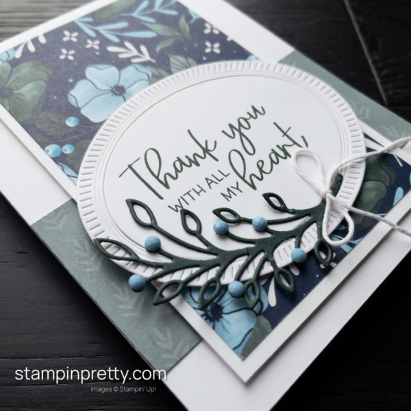 Build a Beautiful Thank You With All My Heart Card with the Fitting Florets Collection from Stampin' Up! Created by Mary Fish Stampin' Pretty