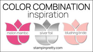 Color Combinations Perfect Pairings for the Picture This Dies by Stampin' Up! Melon Mambo, Silver Foil and Blushing Bride