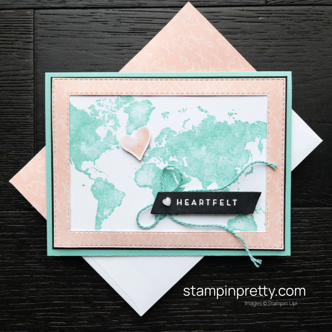 Create this Heartfelt card for a Long Distance Loved One using the Watercolor World Stamp Set by Stampin' Up! Mary Fish, Stampin' Pretty
