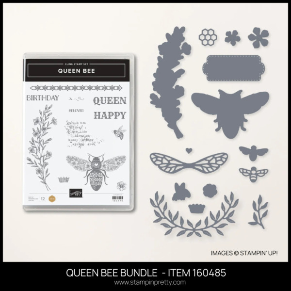 STAMPIN' UP! QUEEN BEE BUNDLE 160485- MARY FISH - STAMPIN' PRETTY - MY FAVORITE THINGS 2023 JAN-APR MINI CATALOG