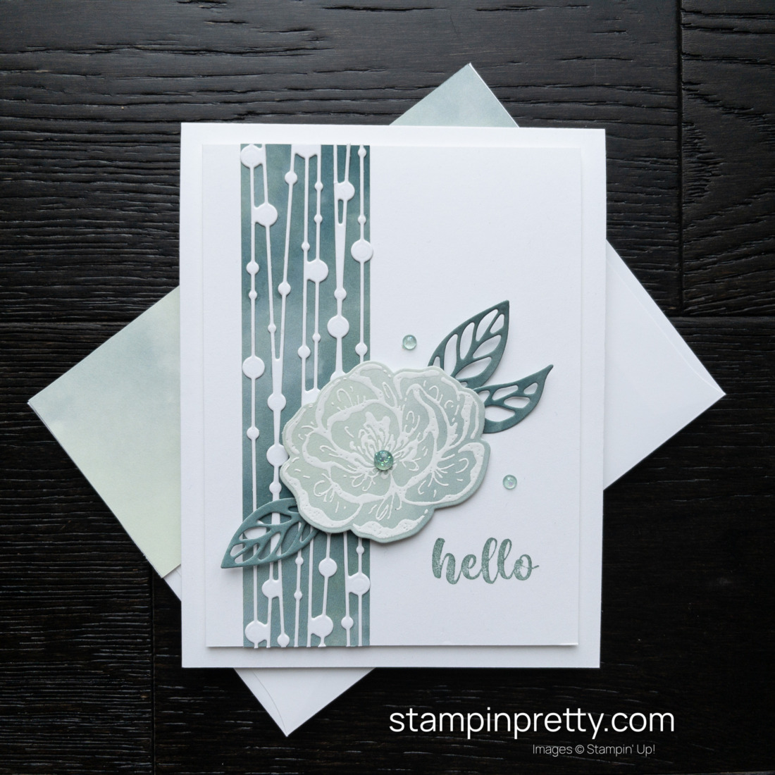 Construct a Hello Card with the all new Hello Irresistible Suite Collection From Stampin' Up! Card Designed by Mary Fish, Stampin' Pretty