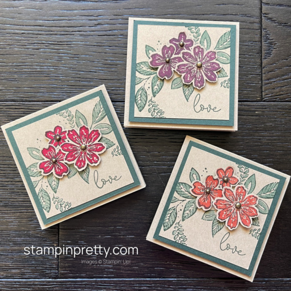 Create Masculine Friendly 3x3 Note Cards with Petal Park and Regency Park Bundles by Stampin' Up! Mary Fish, Stampin' Pretty