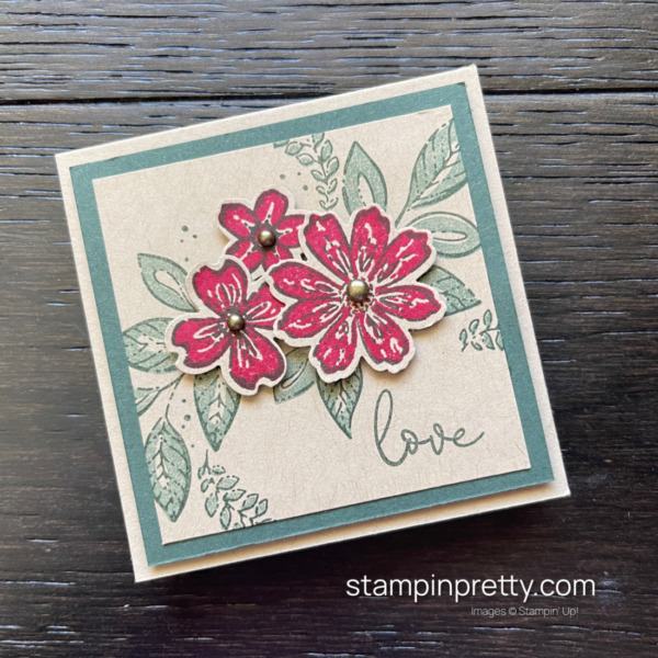 Create a Masculine Friendly 3x3 Note Card with Petal Park and Regency Park Bundles by Stampin' Up! Mary Fish, Stampin' Pretty