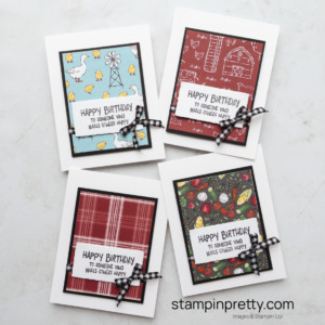 Create a simple birthday card in a flash with the Day at the Farm DSP from Stampin
