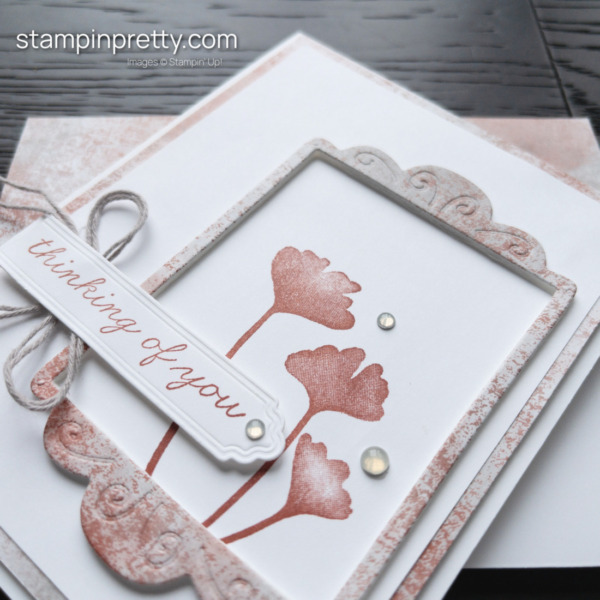 Create a sympathy card using the Ginkgo Branch Bundle and Delicate Desert DSP from Stampin' Up! Card Design by Mary Fish, Stampin' Pretty