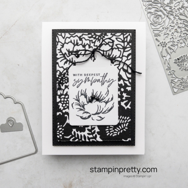 Create a sympathy card using the Two Toned Flora Dies and the Something Fancy Bundle from Stampin' Up! Mary Fish, Stampin' Pretty