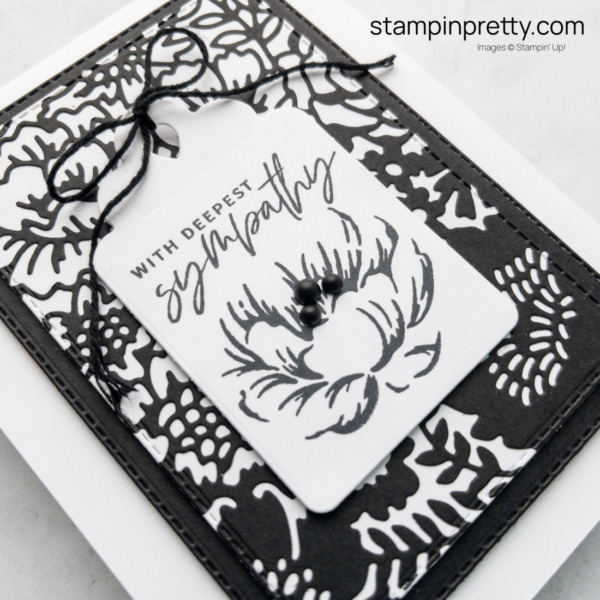 Create a sympathy card using the Two Toned Flora Dies and the Something Fancy Bundle from Stampin' Up! Mary Fish, Stampin' Pretty Earn Tulip Rewards