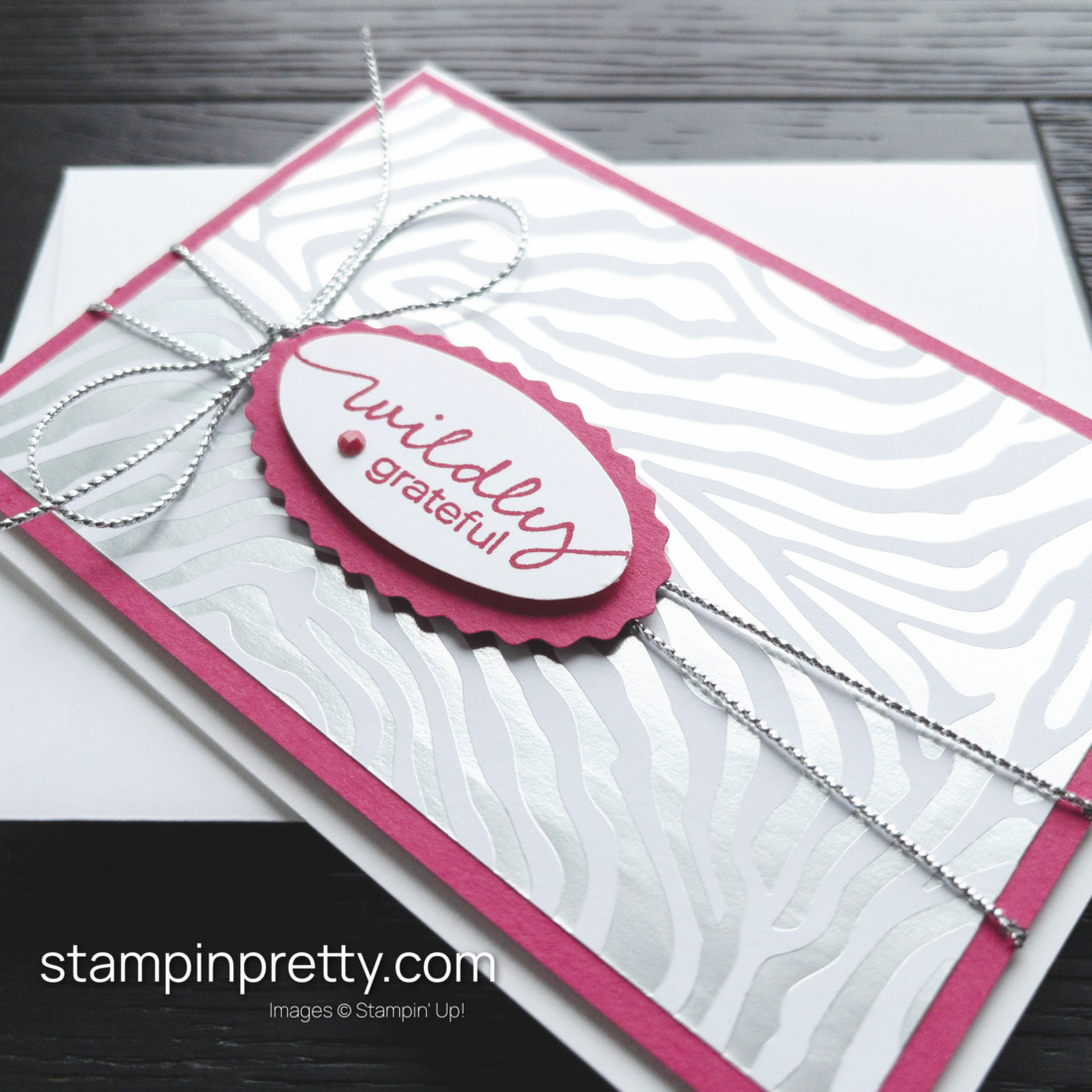 Create a Simply Wild Note Card with the Like an Animal DSP from Stampin' Up! Design by Mary Fish, Stampin' Pretty E+