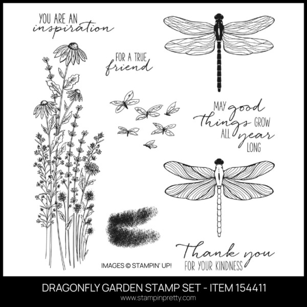 DRAGONFLY GARDEN STAMP SET - ITEM 154411 FROM STAMPIN' UP! ORDER FROM MARY FISH - STAMPIN' PRETTY - EARN TULIP REWARDS