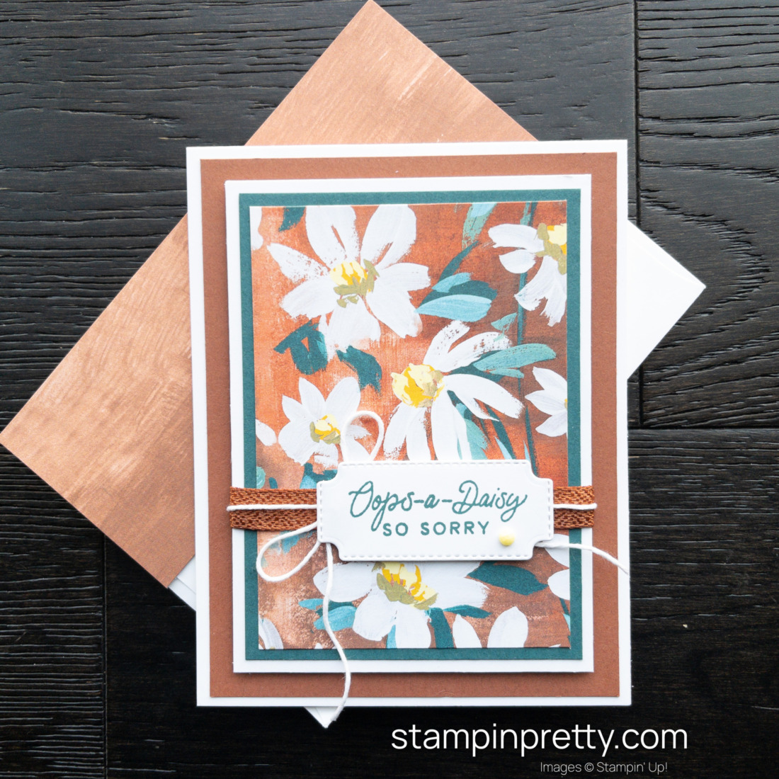 Create this Oops-a-Daisy So Sorry using the Fresh as a Daisy Suite Collection by Stampin' Up! SNEAK PEEK & Design by Mary Fish, Stampin' Pretty