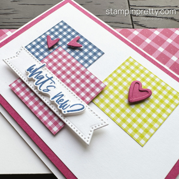 A What's New Note Card with the Glorious Gingham Designer Series Paper and Charming Sentiments Stamp Set - Card Design by Mary Fish, Stampin' Pretty (1)