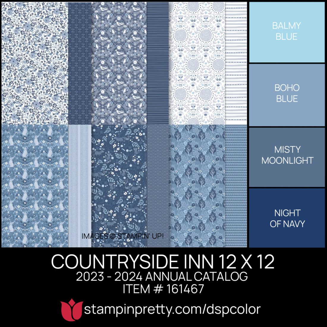 COUNTRYSIDE INN 12 X 12 DSP Coordinating Colors 161467 Stampin' Pretty Mary Fish Shop Online 24-7 - Updated