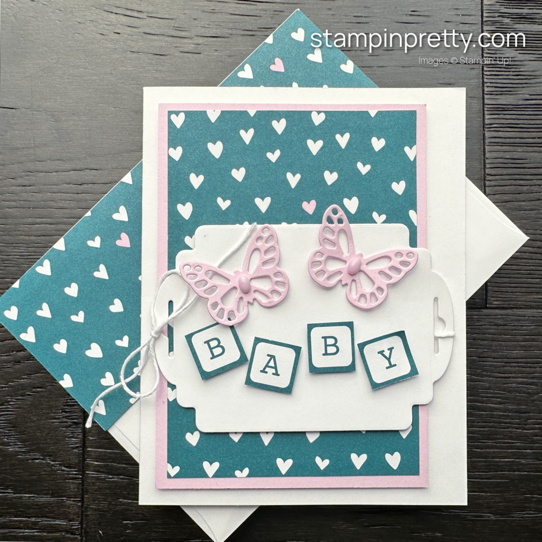 Create a cute baby card using the Delightfully Eclectic Designer Series Paper and Designer Tags Dies by Stampin' up! Mary Fish, Stampin' Pretty