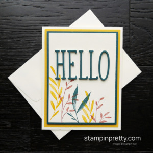 Create this simple Hello Card using the Alphabet A La Mode Dies and the Lighting the Way Stamp Set from Stampin