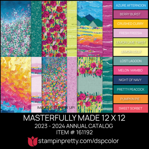 MASTERFULLY MADE 12 X 12 DSP Coordinating Colors 161192 Stampin' Pretty Mary Fish Shop Online 24-7