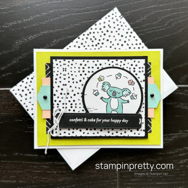 Create this Birthday Card with the Zoo Crew Designer Series Paper and Phrases for All Stamp Set by Stampin' Up! Mary Fish, Stampin' Pretty