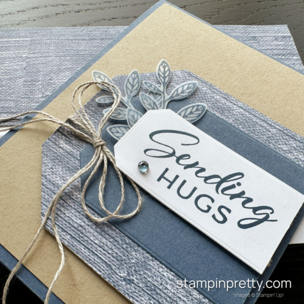 Create this Sending Hugs Card using the Countryside Corners Dies, Layering Leaves Stamp Set and Bough Punch by Stampin' Up! Mary Fish, Stampin' Pretty (2)