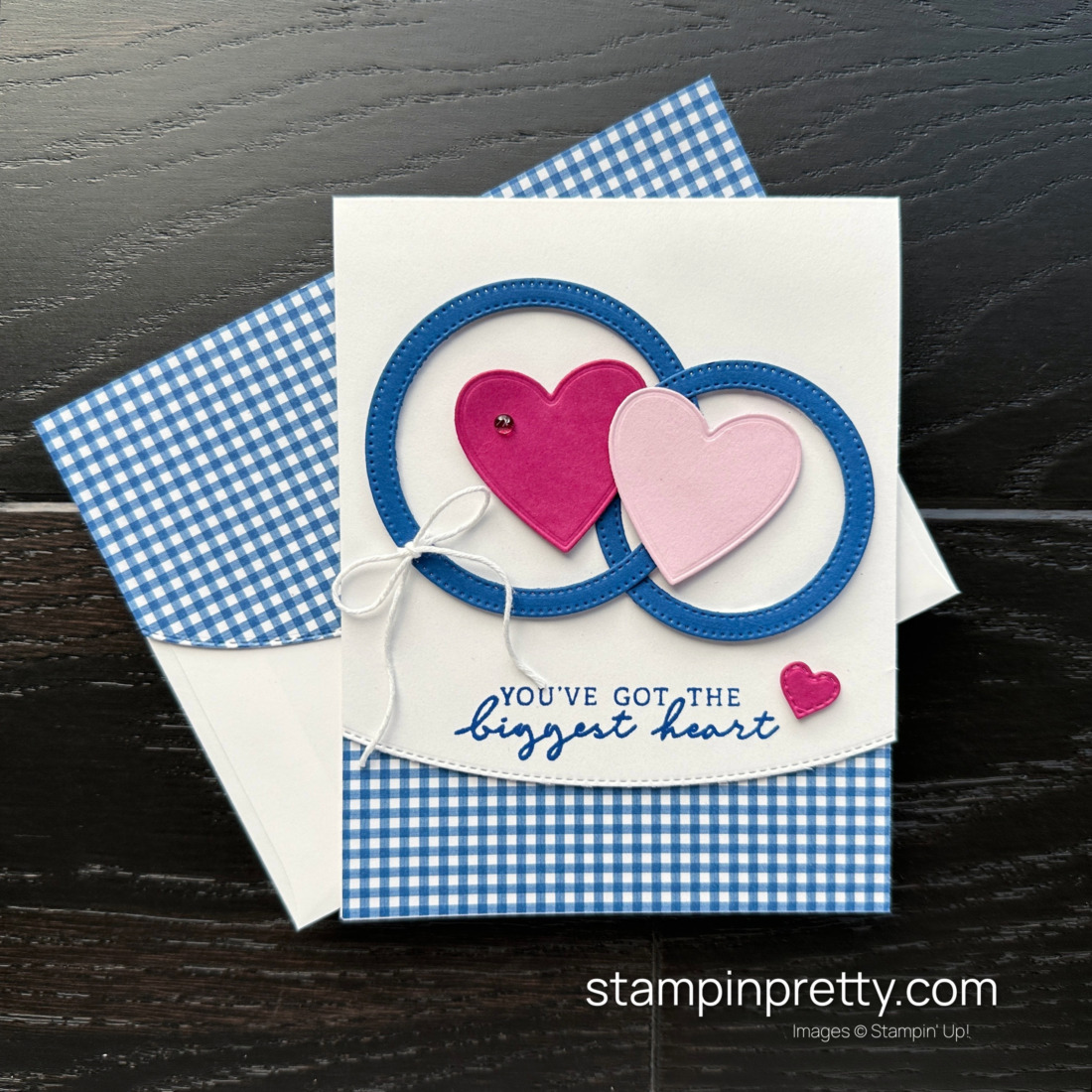 Create this love card with the Happy Labels Stamp Set and Stylish Shapes Dies from Stampin' Up! Card by Mary Fish, Stampin' Pretty