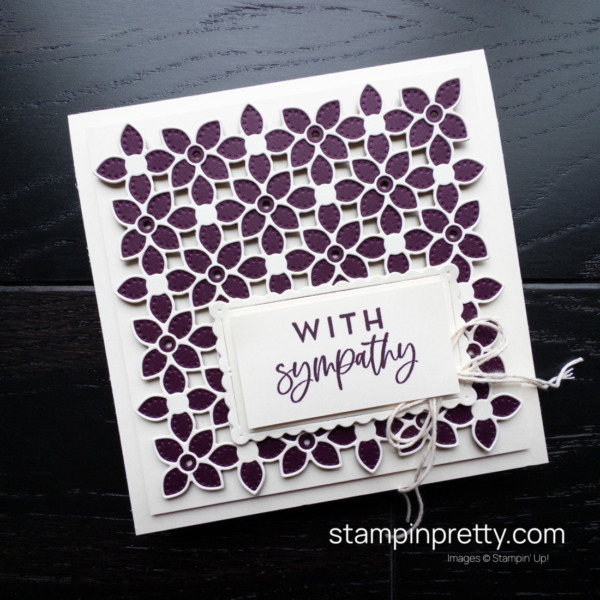Create this 5.5 x 5.5 Square Card using the Petal Patterns Dies and Kindest Expressions Stamp Set by Stampin' Up! Card by Mary Fish, Stampin' Pretty