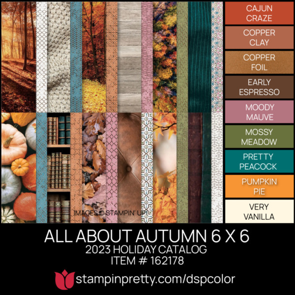 ALL ABOUT AUTUMN 6 X 6 Designer Series Paper Coordinating Colors 162178 Stampin' Pretty Mary Fish Shop Online 24-7