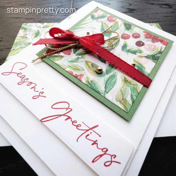 Create a Seasons Greetings Card using products from the Joy of Christmas Suite Collection by Stampin' Up! Card by Mary Fish, Stampin' Pretty