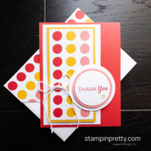 Create a Thank You Card with the Stampin’ Up! Throughout the Year stamp set and Merry Bold & Bright Designer Series Paper - Card by Mary Fish, Stampin' Pretty