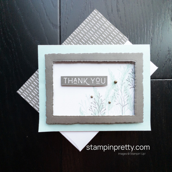 Create this thank you card using the Earthen Textures Stamp Set and Deckled Rectangle Dies from Stampin' Up! Mary Fish, Stampin' Pretty