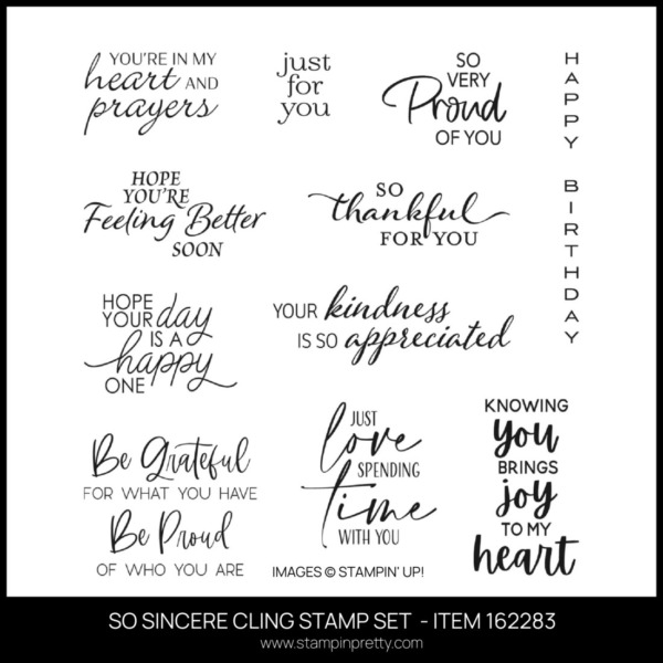 SO SINCERE CLING STAMP SET - ITEM 162283 - BUY ONLINE WITH MARY FISH STAMPIN PRETTY - EARN TULIP REWARDS