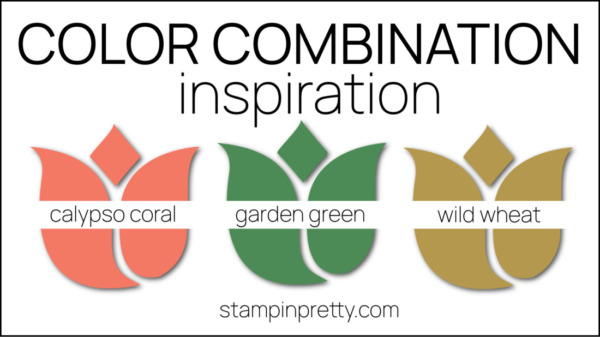 Stampin Pretty Color Combinations - Garden Walk Designer Series Paper - Calypso Coral, Garden Green, Wild Wheat