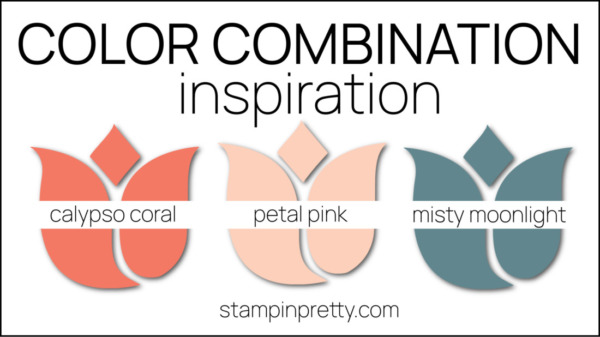 Stampin Pretty Color Combinations - Garden Walk Designer Series Paper - Calypso Coral, Petal Pink, Misty Moonlight