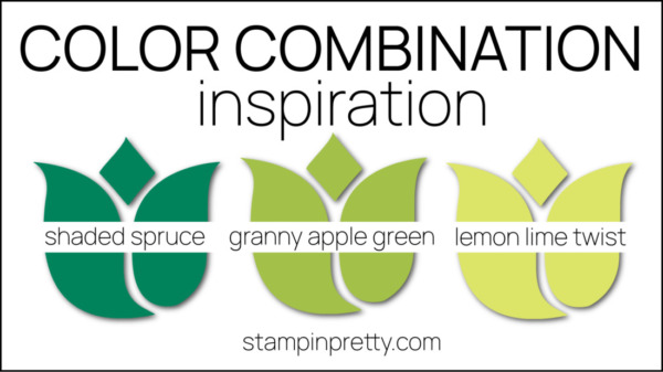 Stampin Pretty Color Combinations - Shaded Spruce, Granny Apple Green, Lemon Lime Twist