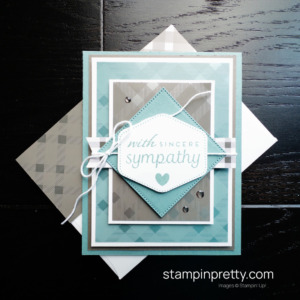 Create a Masculine Sympathy Card using the Tartan Foil Specialty Designer Series Paper and Heartfelt Hexagons Bundle from Stampin' Up! Mary Fish, Stampin' Pretty