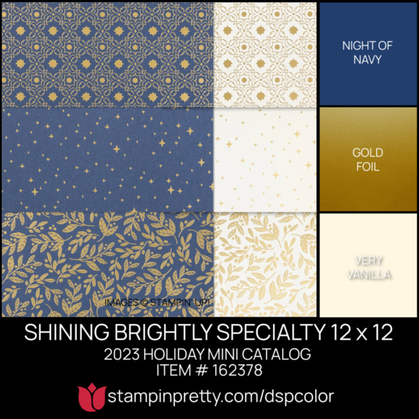 SHINING BRIGHTLY SPECIALTY 12 x 12 Coordinating Colors 162378 Stampin' Pretty Mary Fish Shop Online 24-7
