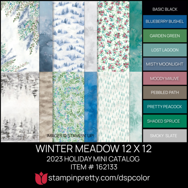 WINTER MEADOW 12 X 12 DSP Coordinating Colors 162133 Stampin' Pretty Mary Fish Shop Online 24-7