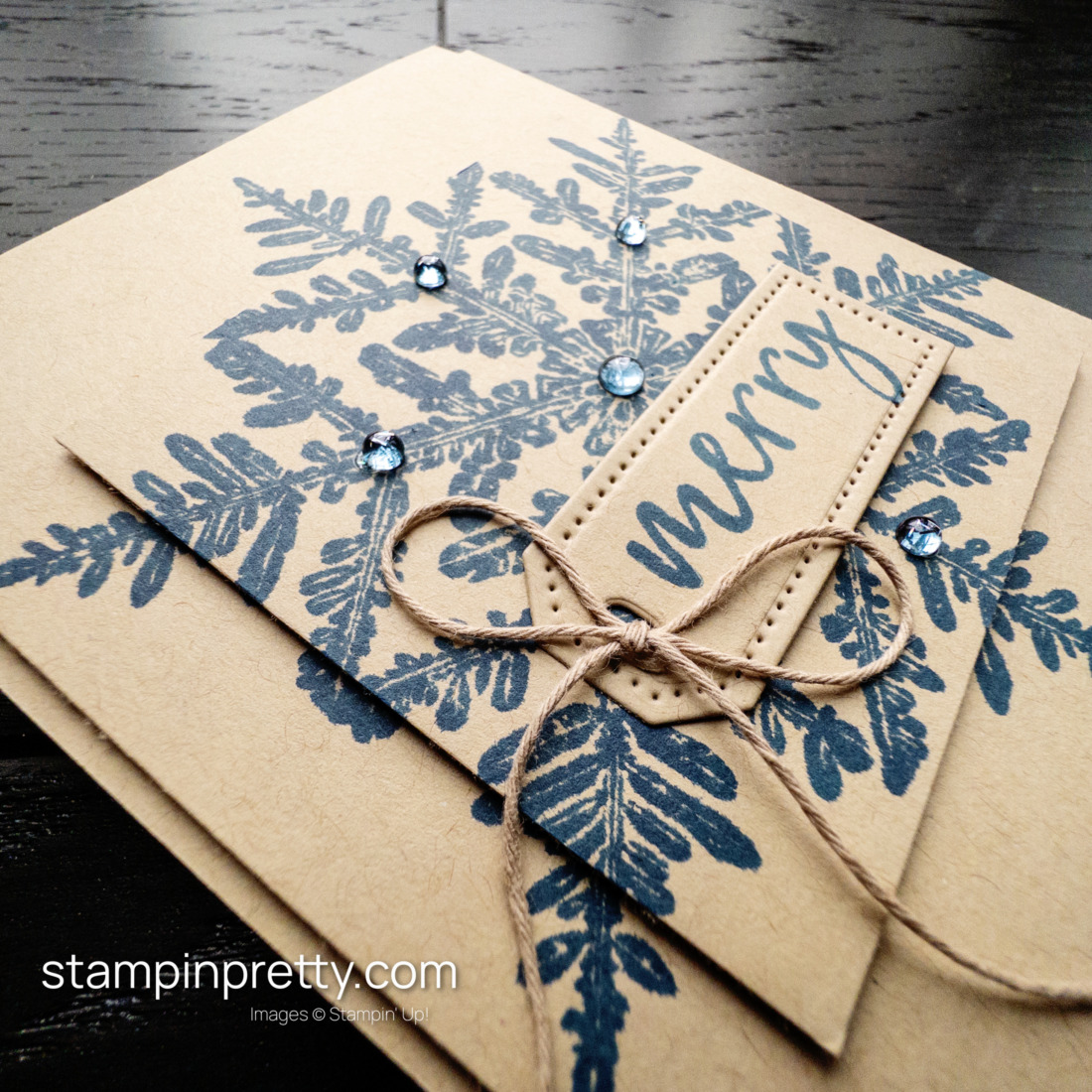 A Simple Snowflake Card to Make You Smile - Snow Crystal Background Stamp by Stampin' Up! Mary Fish, Stampin' Pretty (2)