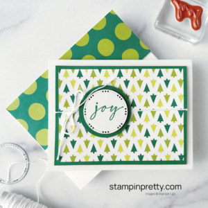 Create this Simple WOW Joy Card using the Merry Bold & Bright Designer Series Paper and Brightest Glow Stamp Set by Stampin' Up! Mary Fish, Stampin' Pretty (2)