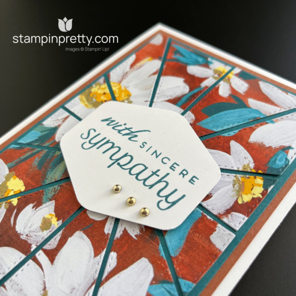 A Sympathy Card created with the Heartfelt Hexagon Bundle and Patchwork Pieces Dies by Stampin' Up! Cary by Mary Fish, Stampin' Pretty (3)
