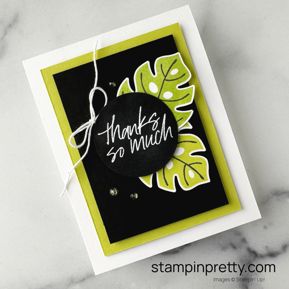 Create this Thanks So Much Card using the Tropical Leaf Bundle by Stampin' Up! Card by Mary Fish Stampin' Pretty (1)