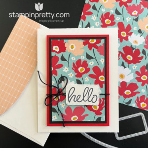 Create this Hello Card with the Sunny Days Designer Series Paper by Stampin' Up! Card by Mary Fish, Stampin' Pretty
